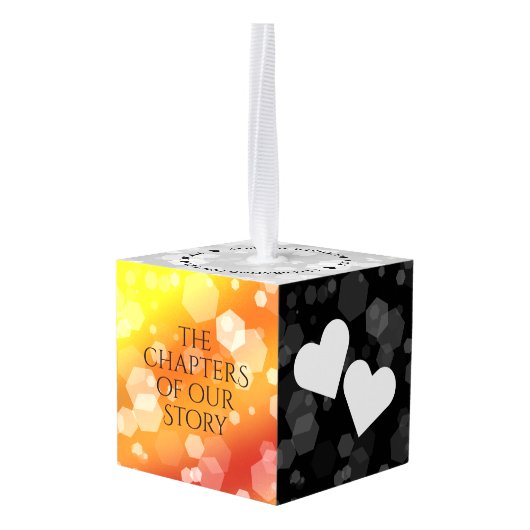 Elegant 16e Golden Topaz Wedding Jubileum Kubus Ornament (Achter hoekig)