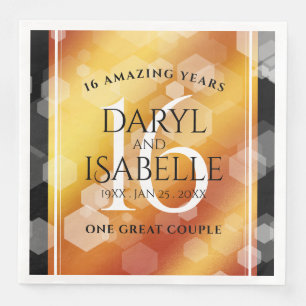Elegant 16e Golden Topaz Wedding Jubileum Servet