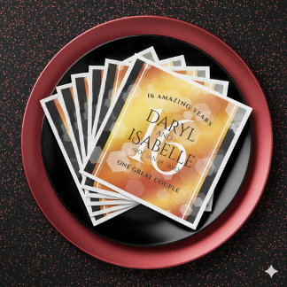 Elegant 16th Golden Topaz Wedding Anniversary Servet