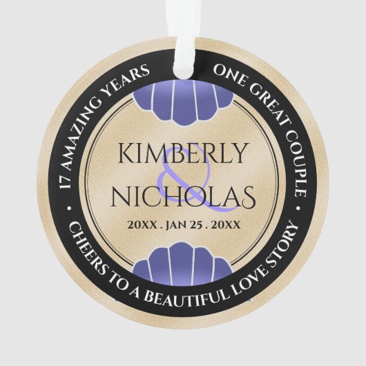 Élégant 17e anniversaire de Mariage de sable de pl (dos)