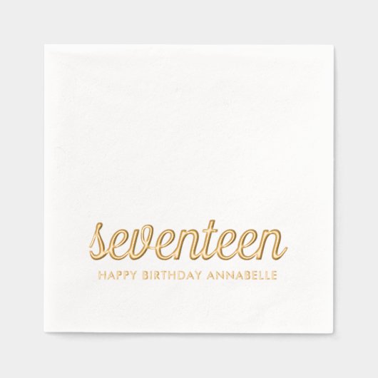 Élégant 17ème anniversaire de la moderne serviette (Recto)