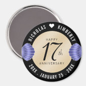 Elegant 17th Shells Beach Sand Wedding Jubileum Magneet (Voorkant / Achterkant)