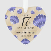Elegant 17th Shells Beach Sand Wedding Jubileum Ornament (voorkant)