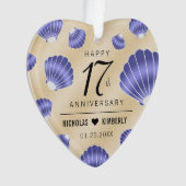 Elegant 17th Shells Beach Sand Wedding Jubileum Ornament (voorkant)