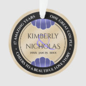 Elegant 17th Shells Beach Sand Wedding Jubileum Ornament (voorkant)