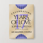 Elegant 17th Shells Wedding Jubileum Button (Voorkant)