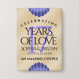 Elegant 17th Shells Wedding Jubileum Button