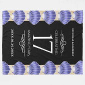 Elegant 17th Shells Wedding Jubileum Fleece Deken (Voorkant (Horizontaal))