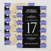 Elegant 17th Shells Wedding Jubileum Kaart (Voorkant / Achterkant)