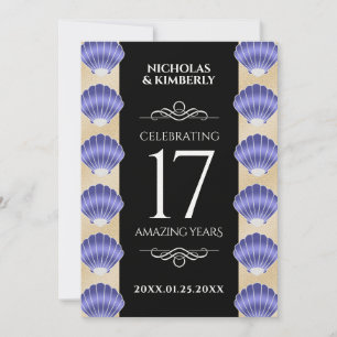 Elegant 17th Shells Wedding Jubileum Kaart