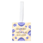 Elegant 17th Shells Wedding Jubileum Kubus Ornament (Voorkant)