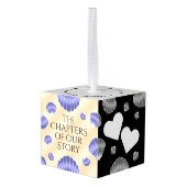 Elegant 17th Shells Wedding Jubileum Kubus Ornament (Achter hoekig)