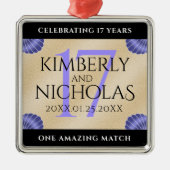 Elegant 17th Shells Wedding Jubileum Metalen Ornament (Voorkant)