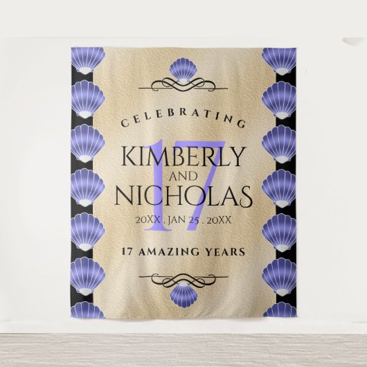 Elegant 17th Shells Wedding Jubileum Wandkleed (Voorkant)