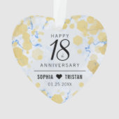 Élégant 18e anniversaire Mariage de porcelaine Acr (dos)