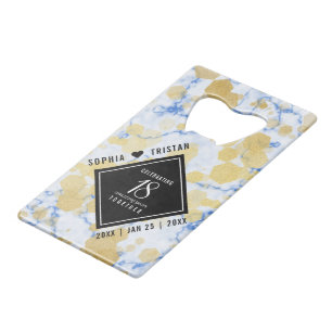 Elegant 18e Porcelain Wedding Jubileum Kredietkaart Flessenopener