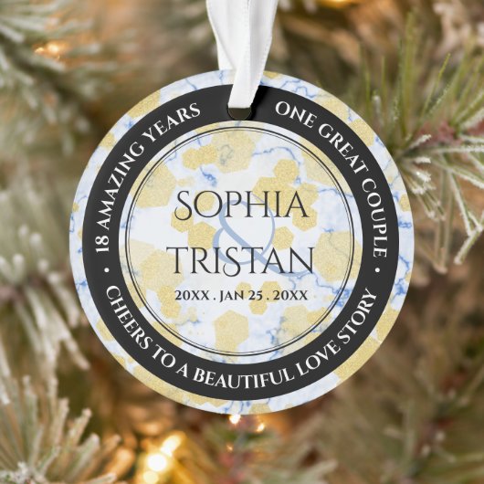 Elegant 18e Porcelain Wedding Jubileum Ornament (Boom)