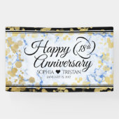 Elegant 18e Porcelain Wedding Jubileum Spandoek (Horizontaal)