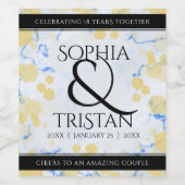 Elegant 18e Porcelain Wedding Jubileum Wijn Etiket (Enkel label)