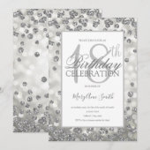 Elegant 18th Birthday Silver Glitter Lights Kaart (Voorkant / Achterkant)