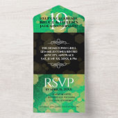 Elegant 19th Jade Wedding Jubileum Celebration All In One Uitnodiging (Binnen)