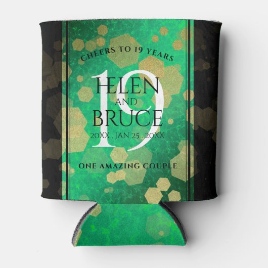 Elegant 19th Jade Wedding Jubileum Celebration Blikjeskoeler (Voorkant)