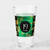 Elegant 19th Jade Wedding Jubileum Celebration Glas (Voorkant)
