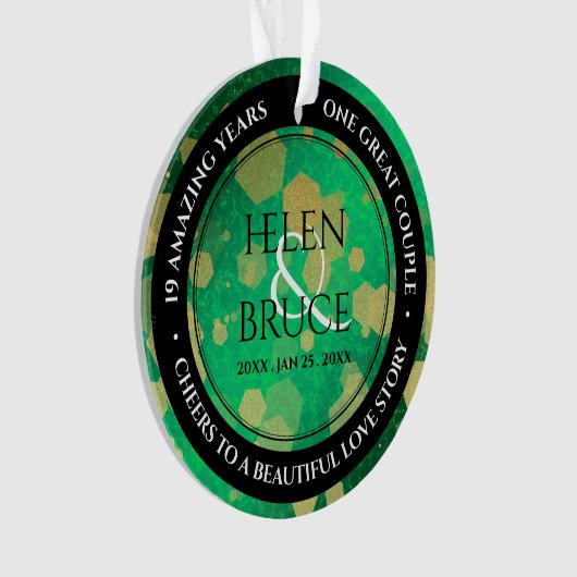 Elegant 19th Jade Wedding Jubileum Celebration Ornament (voorkant)