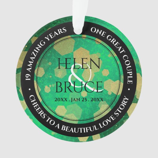 Elegant 19th Jade Wedding Jubileum Celebration Ornament (voorkant)