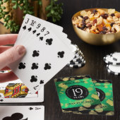 Elegant 19th Jade Wedding Jubileum Celebration Pokerkaarten (Insitu)