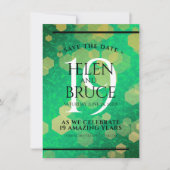 Elegant 19th Jade Wedding Jubileum Celebration Save The Date (Voorkant)