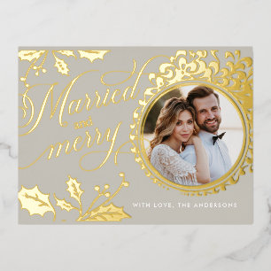 Elegant 1 foto Folie vakantie post Kaart