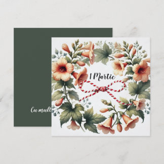 Elegant 1 Martie Kaart met Custom Back Bericht
