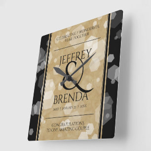 Elegant 1e Jubileum voor weddenschappen op papier Vierkante Klok