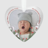 Elegant 1e kerstgrootouders Silver Lijst Ornament (voorkant)