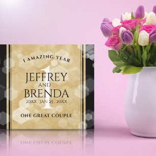 Elegant 1st Paper Wedding Jubileum Celebration Canvas Afdruk