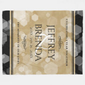 Elegant 1st Paper Wedding Jubileum Celebration Fleece Deken (Voorkant (Horizontaal))