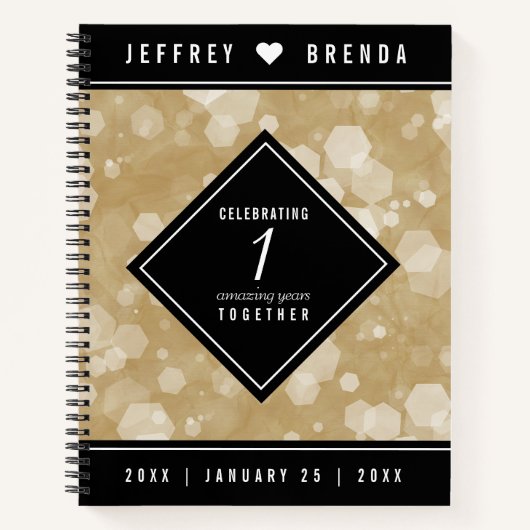 Elegant 1st Paper Wedding Jubileum Celebration Notitieboek (Voorkant)
