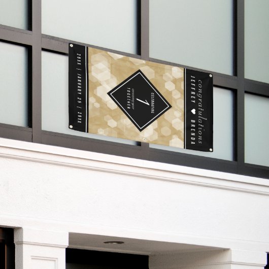 Elegant 1st Paper Wedding Jubileum Celebration Spandoek (Buitenkant Gebouw)