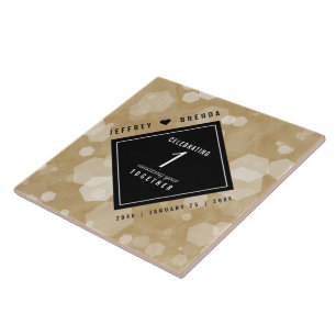 Elegant 1st Paper Wedding Jubileum Celebration Tegeltje