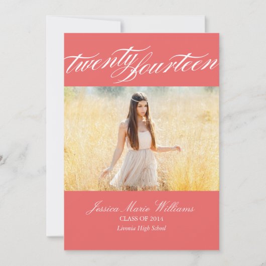 Elegant 2014 Graduation Invitations Kaart (Voorkant)