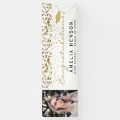 Elegant 2022 Gold Confetti Afstuderen Foto Spandoek (Verticaal)