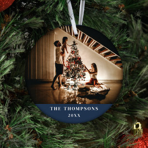 Elegant 2023 Familie Foto Minimalistisch Marine Bl Keramisch Ornament