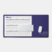 Élégant 2024 Calendrier Blue Desk Mat (Clavier et souris)