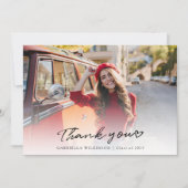 Elegant 2025 Afstuderen Photo Script Afstuderen Bedankkaart (Voorkant)