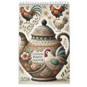 Elegant 2026 Pretty Chicken Teapots Calendar - Fun Kalender (Hoes)