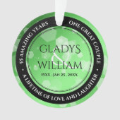 Elegant 20th 38th Emerald Wedding Jubileum Ornament (voorkant)