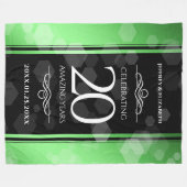 Elegant 20th Emerald Wedding Jubileum Fleece Deken (Voorkant (Horizontaal))