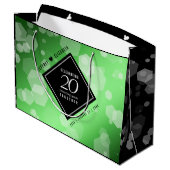Elegant 20th Emerald Wedding Jubileum Groot Cadeauzakje (Achterkant Gekanteld)