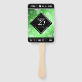 Elegant 20th Emerald Wedding Jubileum Handwaaier (Voorkant)